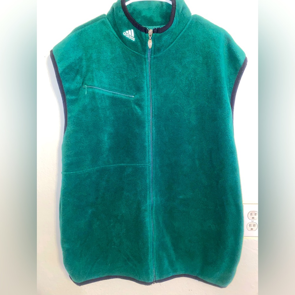 Vintage Adidas Fleece Vest Zip up Size Xl